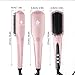 2-in 1 Ionic Hair Straightener Brush MCH Heating Hair Straightening Irons with Free Heat Resistant Glove and Temperature Lock Function (Golen Pink)
