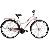 Bisan Bella 26 Jant Kadın Şehir Bisikleti 42 Cm &Ccedil;elik Kadro V-Fren 3 Vites Shimano Nexus Pudra Pembe