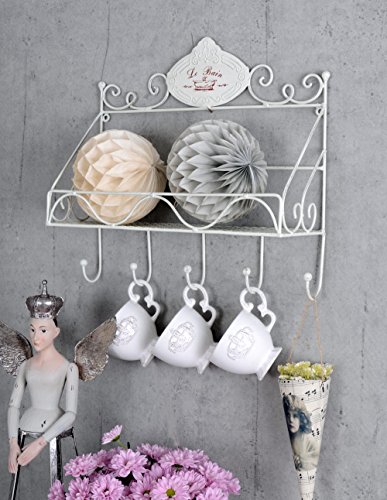 Nostalgie Badregal Weiss Handtuchhalter Hakenleiste Landhausstil Bad Palazzo Exclusiv - 2