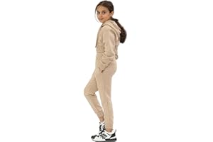 Towelbay 2 Piece Kids Girls Tracksuit Hoodie Jogging Bottom Loungewear Active wear Kids and Teenagers Crop Tracksuit Set Casual -7 to 14 Years