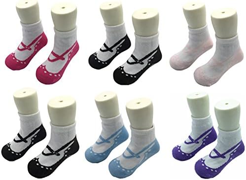 YWJIEPAN Toddler Socks Antiskid Girl Socks 6 of pack Gift Box Age 6-18M and 18M-36M (6-18M)