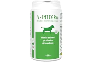 V-INTEGRA Perro Cachorro - Suplemento Completo Rico en vitaminas y minerales para la Dieta casera y Barf de los Perros - 200g - Made in Italy