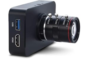 MOKOSE 12MP HDMI Camera 1080P USB HD Streaming Teaching Webcam, Recording 4K@30FPS Industry C/CS-Mount Camera Supports time lapse and take burst photos with 6-12mm No Distortion Manual Zoom Lens