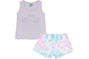 ALPHADVENTURE - Conjunto Deportivo Niña, Chándal de 2 Piezas, Set Camiseta Manga Corta y Pantalón Corto para Hacer Deporte - Tallas de 6 hasta 14 años