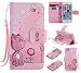 Produktbild Nancen Apple iphone 5 / 5S / SE (4,0 Zoll) Hülle / Handyhülle, Painted Nette PU Leder Tasche Schutzhülle Case Lederhülle Flip Cover mit Standfunktion, zwei Kartenfächer und Eine Brieftasche Etui [Katze und Biene]