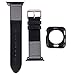 Produktbild Qianyou Watch Armband mit Hülle,38mm Sport Nylon Leder Armband Vintage Echtleder Uhrenarmband mit Silikon Case Kompatibel für Apple Watch Series 1, Series 2,Series 3,Sport,Edition,Nike+,Schwarz