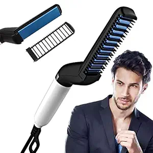 AAA STORE MElectric Hair Straightener Brush,Men Quick Beard Straightener Styler Comb,Hair Straightening,Curly Hair Straightening Comb,Side Hair Detangling, Multi functional Hair Curling Curler