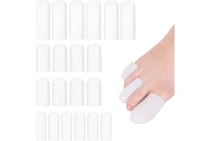 Fingertoys 20 Stück Zehenschutz Großer Zeh, Zehenkappen Silikon Nagelkappen Schutz Vor Blasen HüHneraugen Und Hammer Zehen - Weiß