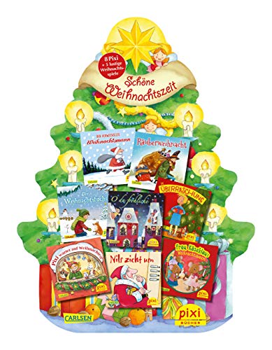 Pixis Riesen-Weihnachtsbaum: 8 Pixi-Bücher und 5 lustige Spiele auf großer Stanzpappe in Weihnachtsbaumform
