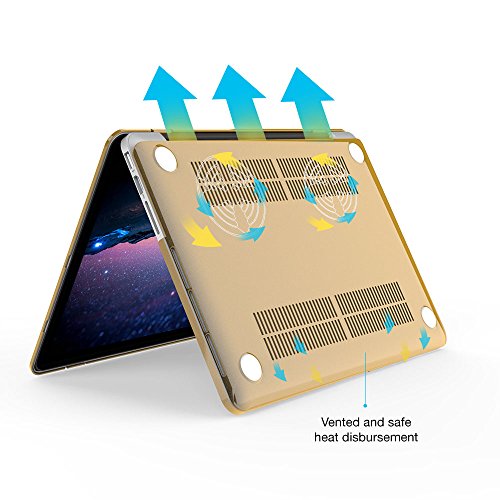 iBenzer – Soft-Skin-Serie Kunststoffabdeckung des schweren Kastens für Macbook Pro 13,3“ mit Retina Display (A1502 / A1425) NO CD-ROM, Gold MMP13R-GD - 5