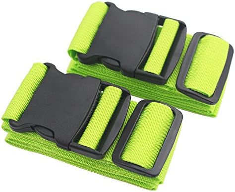 Wstorm Green Travel Luggage Straps Adjustable Suitcase Belts, 2 Pack
