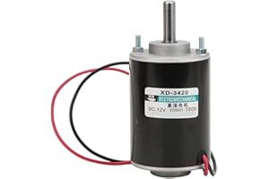 Jectse XD-3420 Elektromotor mit Dauerstrom, 12/24 V, 30 W, Mini-Dusinstrommotor mit Permanentmagneten, umkehrbar, CW/CCW, hohe Geschwindigkeit, geräuscharm (12 V, 3000 U/min)