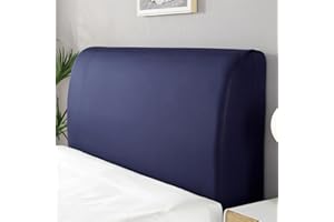 Hearda Bed Headboard Cover, Solid Color All-inclusive Dustproof Protector Cover, Elastic Universal Headboard Slipcover Washable Fabric Bed Head Cover For Bedroom Decor (Navy Blue,120cm)