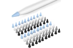Delidigi 80 Pack Apple Pencil Tips Cover Protector Silicone Nibs Cover Caps Accessories Compatible with Apple Pencil Pro 1st/2nd Gen and iPencil USB C, iPad Pro 11/12.9 inch (Blue+Black+Grey+White)