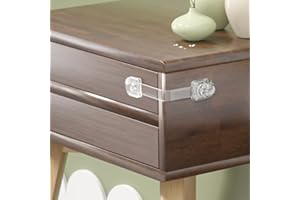 SAFELON 4 Pcs Child Proof Cabinet Locks Baby Safety Drawer Strap Locks, Baby Security Multi-Function Lock for Drawers, Fridges, Toilets, Cupboards, Cabinets (Clear)