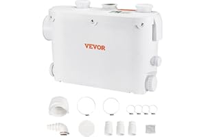 VEVOR Pompe Macératrice 500 W Pompe de Relevage Eaux Usées 6600 L/h Hauteur Manométrique 8 m 3 Entrées d'Eau pour Toilette Sous-sol Cuisine Évier Douche Baignoire Buanderie Machine à Rincer Eaux Usées