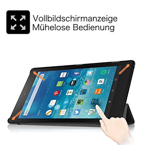 Fintie Fire HD 8 2015 Hülle – Ultra Slim Lightweight Schutzhülle Tasche Smart Shell Case mit Standfunktion und Auto Sleep / Wake Funktion für Amazon Fire HD 8.0 Zoll (5. Generation – 2015) Tablet, Schwarz - 6