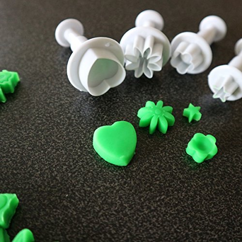 33 teiliges Kuchen Dekorations Zuckerhandwerks Set mit Ausstecher die über eine Auswerffunktion verfügen von Kurtzy TM - 4