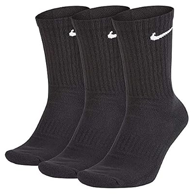 Nike Everyday Cush Crew 3PR Chaussettes Homme, Black/White, FR : L (Taille Fabricant : L)