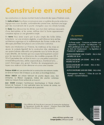Livres Couvertures de Construire en rond: Yourtes, Dômes, Zômes, Ker-terre