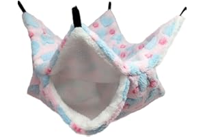 LXTaoler Amaca piccola gabbia per animali domestici, accessori per gabbia di porcellini d'India, calda amaca per cincillà, scoiattoli Hamaster, altri piccoli animali, 34 x 34 cm(rosa)