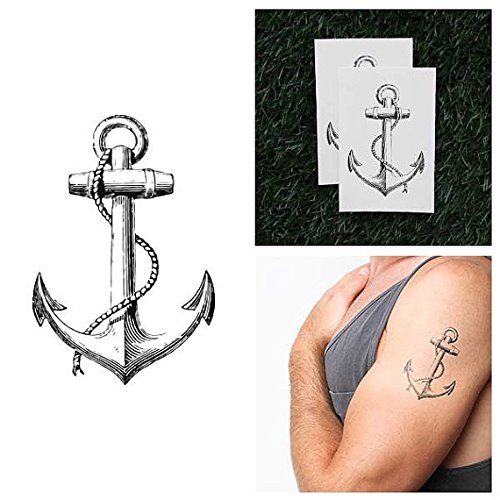 Tattify Vintage Anchor Temporary Tattoo - Submerged (Set of 2)