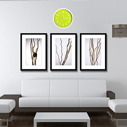 Binwo Moderne bunte stilvolle elegante Stille Nicht Ticken Startseite Wanduhr Wanduhren 10 Inches (Grün) - 3