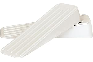 Mario10 Door Wedge Rubber Door Stops Indoor Outdoor Anti Skid Door Stoppers for Floor Multi-Surface Rubber Door Wedges Heavy Duty Door Holders to Stay Open - Pack-2 (White)