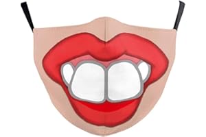 Youning 3D Mundschutz Multifunktionstuch Damen Herren Clown Ugly Lustig Lippen 3D Mund und Nasenschutz Waschbar Wiederverwendbar Mundschutz mit Motiv Weihnachten