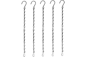 Quesuc Lot de 5 Chaînes de Suspension pour Nichoirs, Jardinières, Lanternes et Décorations (24cm, Noir)