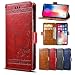 Produktbild MAYO für Samsung Galaxy Xcover 5/4S Hülle,Handytasche Retro Flower Design Ultradünn Premium PU Leder Flip Wallet Tasche mit Kartenfach und Ständer für Samsung Galaxy Xcover 5/4S -rot