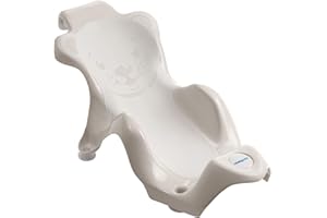 BABYWALZ baby-walz Basics Bath Seat White - Suitable for Almost All Bathtubs - Ergonomically Shaped - Inside Made of Non-Slip Soft Rubber