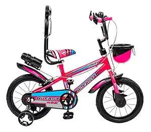 Hi-Fast 14 inch Kids Cycle for 3 to 5 Years Boys & Girls with Training Wheels (Hawk-SRM14T-Semi-Assembled)