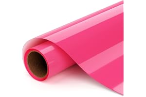 UIOK Flex Thermocollant Pour Tissu Rose néon Vinyle Thermocollant HTV 12" x 6ft Vinyle pour T-Shirt, Facile à Découper et à étirer pour la Conception de Vinyle à Chaud (Rose néon)