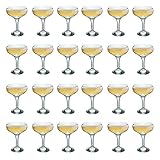 Spülmaschinenfest Trinken Rink Vintage Glas Champagner Untertasse - 200ml - Packung mit 24