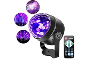 Litake UV-Schwarzlichter für Glow Party, 6 W LED-Discokugel-Stroboskoplichter für dunkle Partyzubehör, Sound aktiviert mit Fernbedienung, DJ-Licht für Halloween, Weihnachten, Geburtstag, Party,