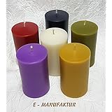 Bienenwachs kerzen Stumpenkerzen aus Bienenwachs durchgefärbt Farbe schwarz rot weiß gelb violett grün blau grau orange hellblau Tischkerze Altar Chakra Weinachts Kaminkerze Bees wax Candels Beeswax