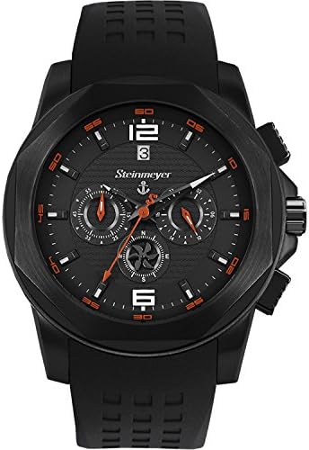 STEINMEYER MEN'S YACHTING 44MM POLYURETHANE BAND QUARTZ WATCH S 032.73.29