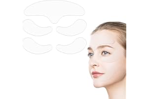 PHCOMRICH Anti-Falten-Pflaster Wiederverwendbares Set 100% medizinisches Gesichtssilikon 5 Pads Reduzieren Sie glatte Falten Feine Linien um Stirn Augen Mund Unisex