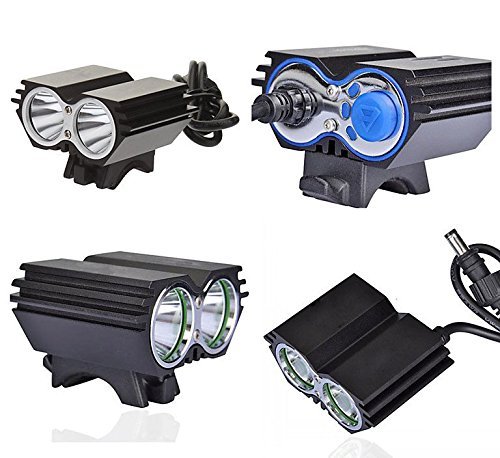 WEWOM X2 High-Tec LED Fahrradbeleuchtung CREE XM-L mit 2400lm inkl. 4800mAh Akkupack und Lagegeräte (Schwarz) - 6