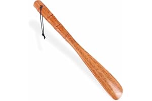 HIFSA Wooden Shoe Horn Long Lazy Shoe Horn Comfortable Shoe Lifter Suitable for Seniors Kids Boots Men Women Elderly Pregnancy Boots Tennis Shoehorn Accessories