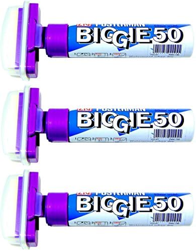Zig Kuretake Posterman Violet Biggie 50 (50mm) Nib Tip Liquid Chalk Marker Pens Waterproof Blackboard Whiteboard Outdoor Glass Metal Plastic Wood Paper Thick Jumbo (Pack Of 3)