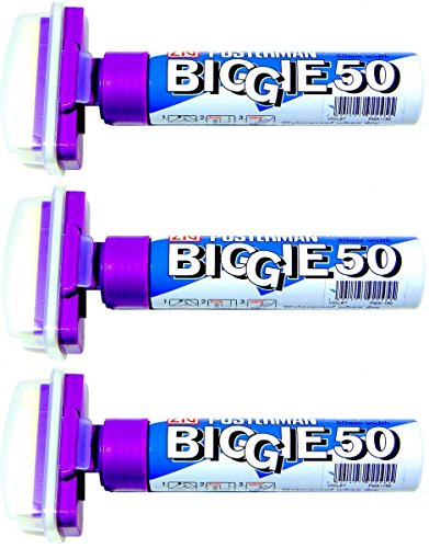 Zig Kuretake Posterman Violet Biggie 50 (50mm) Nib Tip Liquid Chalk Marker Pens Waterproof Blackboard Whiteboard Outdoor Glass Metal Plastic Wood Paper Thick Jumbo (Pack Of 3)