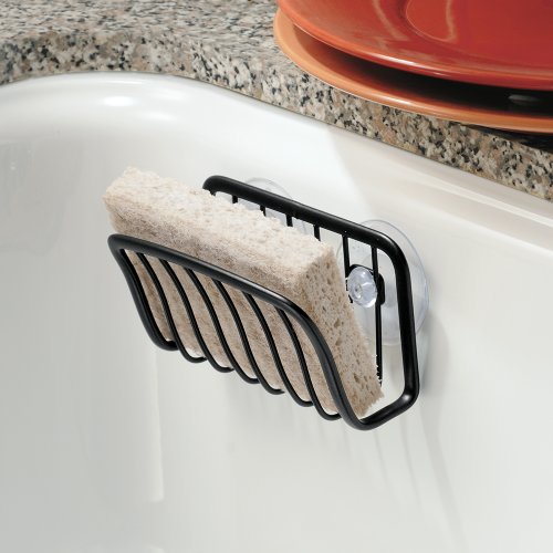 InterDesign 61077EU Axis Schwamm-Halter mit Saugnäpfen, mattschwarz - 2
