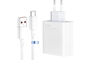 VoltWave 67W Xiaomi rápido Cargador de Pared de Carga rápida para Redmi Note 13 Pro, Xiaomi 14, 13, 12, 12t, 12s, Nota K60, K50, 11, 11s, 12 ProPlus, Poco X6, F5, X5, Cargador rápida con Cable de 2m
