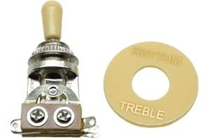 Dopro LP Guitar 3 Way Toggle Switch Chrome with Cream Tip and RHYTHM TREBLE Plate for Les Paul