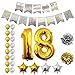Produktbild BELLE VOUS Geburtstag Luftballons - Happy Birthday Banner Folienballons - Gold & Silber Latex Ballon Dekoration Party Zubehör Set (Age 18)