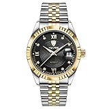 Design élégante et épurée:Un design original.le cadran noir avec strass brillants incorporés et chiffres romains.Conception classique de calendrier.Fonction lumineux supérieure.Vous apporter un charme illimité.