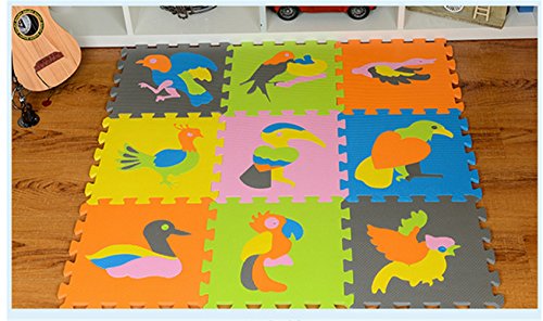 Preisvergleich Produktbild abaobao® Puzzle Teppich Schaumstoff Baby für die Garagen, Waschküchen, die Zimmer, Kindertagesstätten, Aires-Spiele, die Spielhallen oder den Garten Teppich-Schaum Verriegelung für Kinder, Oiseau, 30_x_30_cm