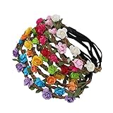 AWAYTR Haarband Boheme Geflochten Blumen Haarreif Stirnband HIPPIE (Mixed Farb 9Pcs-B)